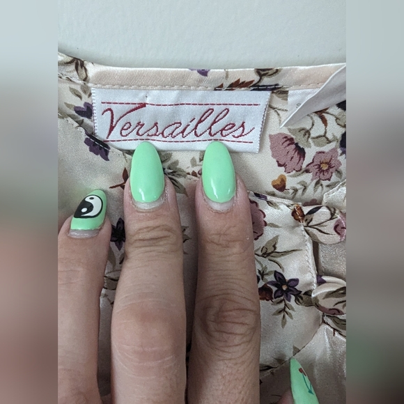 Vintage Floral Champagne Slip Mini Dress - Picture 5 of 7